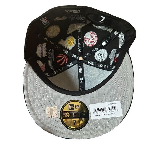 New Era 59FIFTY Men's NBA All Over Logo Fitted Hat Size 7 Multicolor - Picture 5 of 6